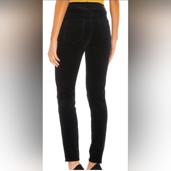 Hudson Barbara High Waist Ankle Skinny in Black Velvet - Picture 2 of 9